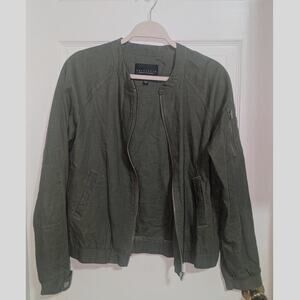 Sanctuary Los Angeles green lightweight jacket bomber full zip cottagecore y2k